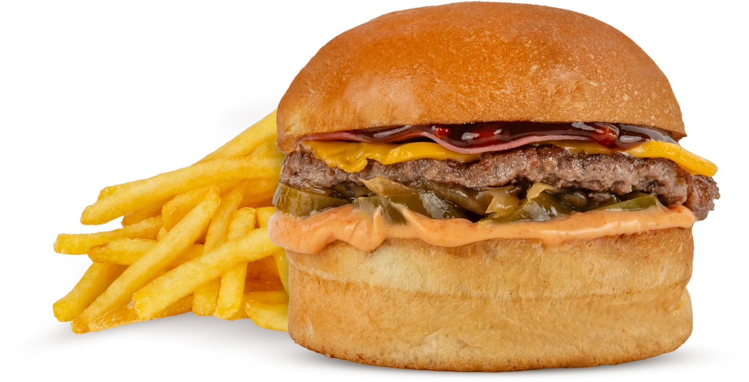 Burger ve patates örnek görseli